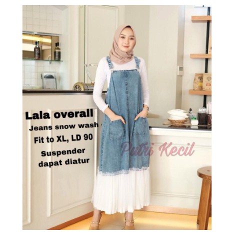 LALA OVERALL!! NEW OVERALL MATT JEANS WASH VARIASI SIFON FIT TO XL