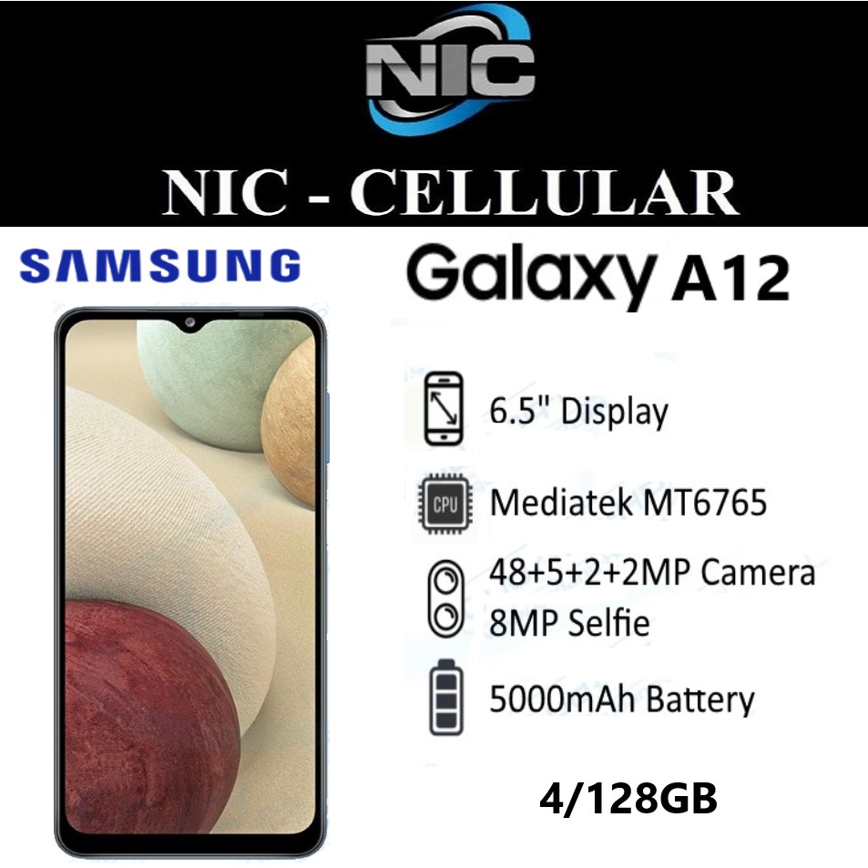 SAMSUNG GALAXY A12 4/128GB RAM 4GB ROM 128GB GARANSI RESMI