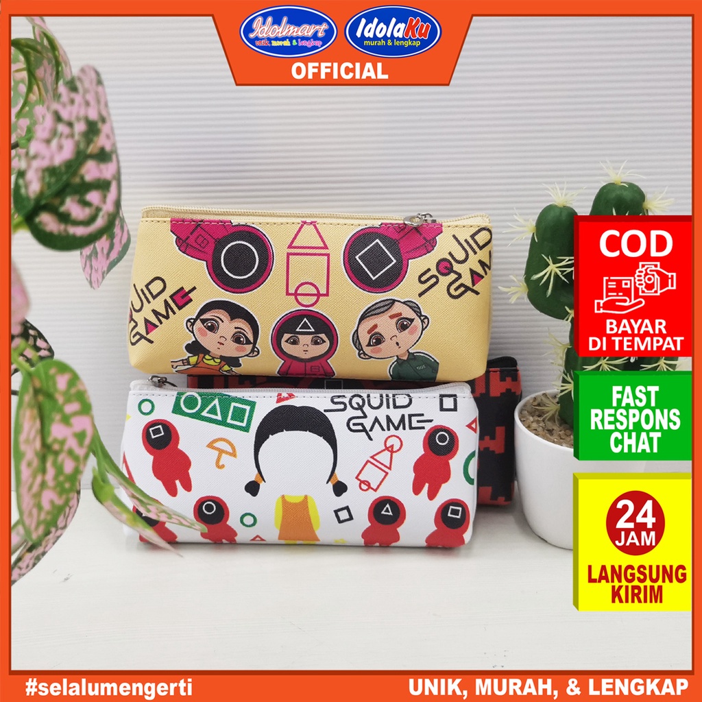 IDOLMART Pen Case Karakter Squid Game / Tempat Pensil Anak Sekolah Lucu Surabaya