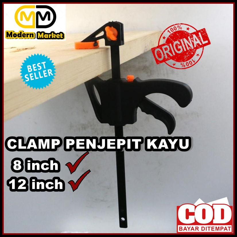 CLAMP F KAYU 8 INCH 12 INCH/KLEM KAYU/CLAMP PENJEPIT KAYU /ALAT PENJEPIT KAYU PERKAYUAN KLEM F DIY F