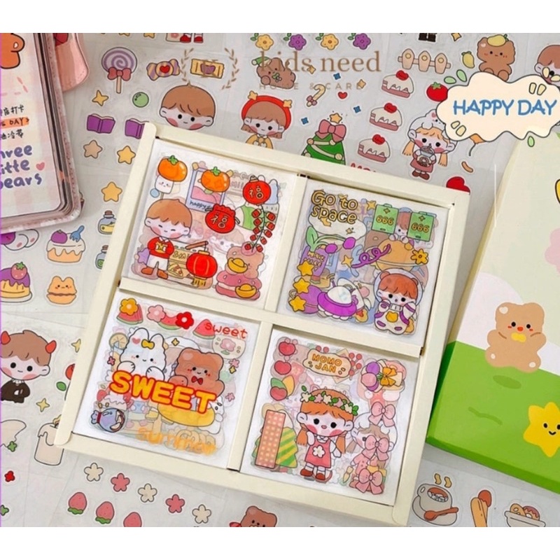 

ASEMKAJKT - (1 lembar) stiker Aesthetic Design DIY/Stiker Anti Air Botol Hp Laptop Lucu/Buku Diary Stiker Motif