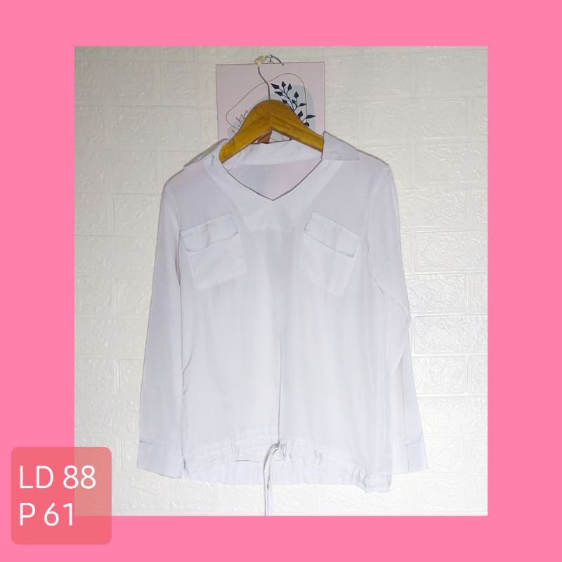 Kemeja Atasan Blouse Preloved|Kemeja katun mix satin|Kemeja Preloved Wanita Murah