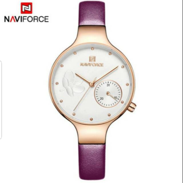JAM TANGAN WANITA NAVIFORCE NF 5001 UNGU ORIGINAL