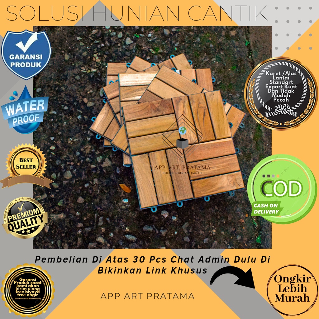 Ubin Kayu Lantai Kayu Decking Tile Zigzag001