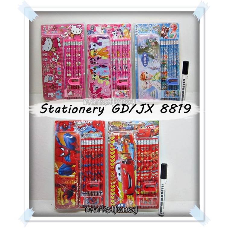 

Stationary Set Tempat Pensil GD/JX-8819 McQueen Spiderman Frozen Kuda Pony