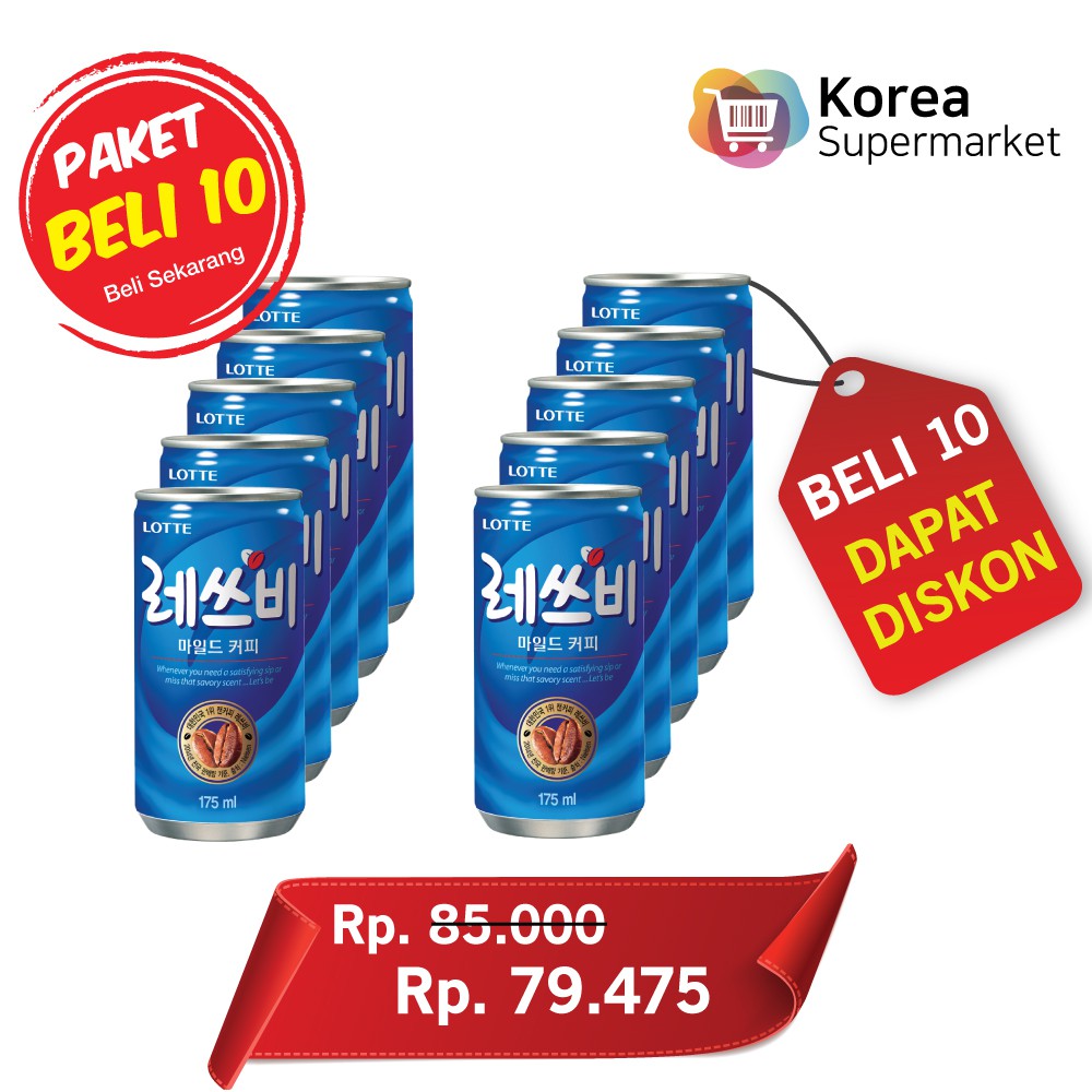 Lotte Let's Be Mild Coffee 175 ml (10+Diskon)