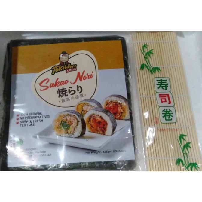 

Paket Sakao Nori 50 Sheet Lembar Tikar Penggulung Sushi Mat - Online