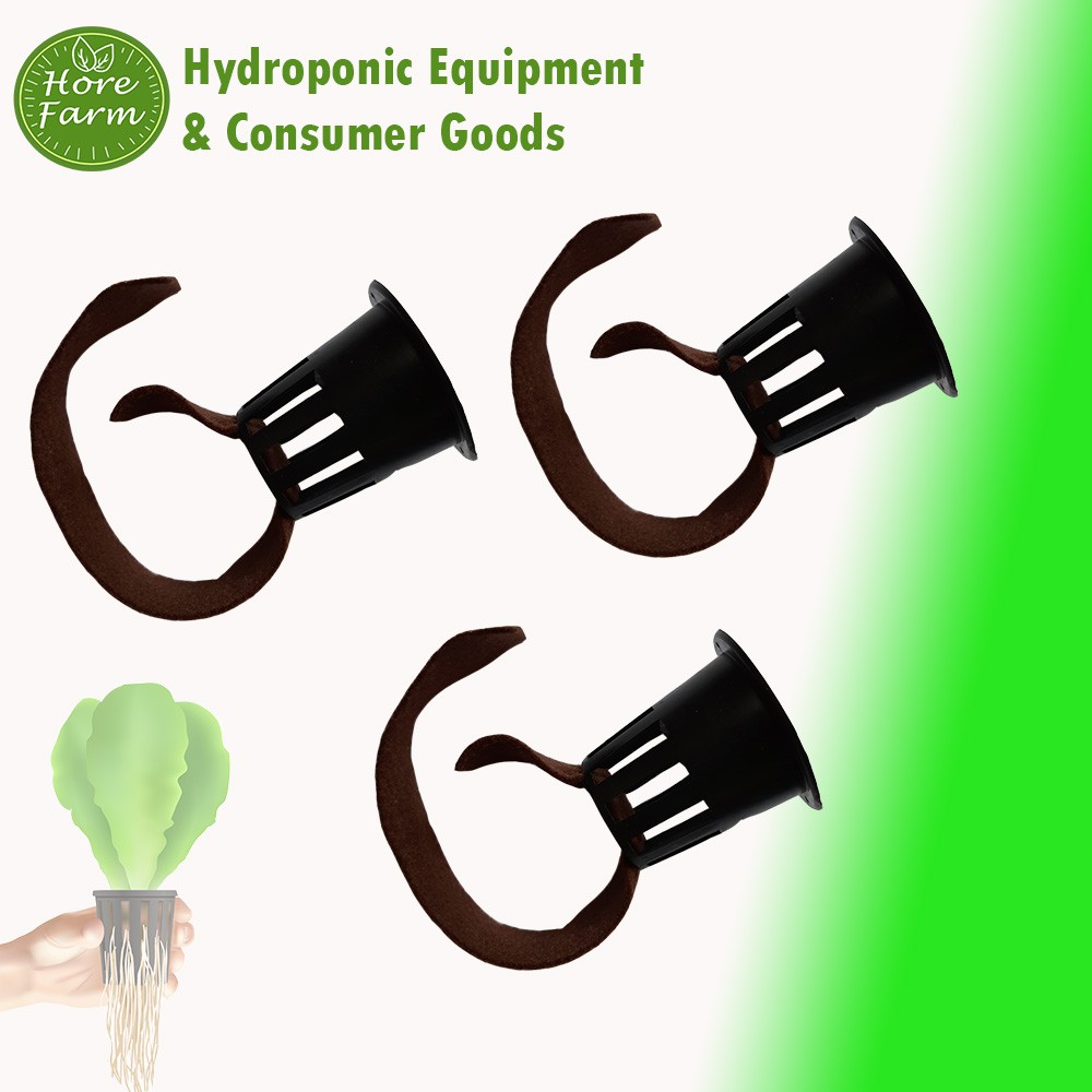 Netpot 5 cm 7 cm Hitam Hidroponik dan Kain Flanel Satu Paket