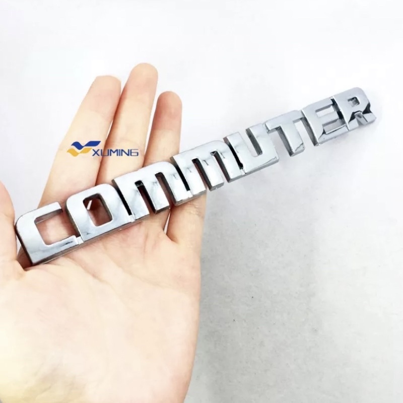 Emblem COMMUTER chrome untuk toyota hiace