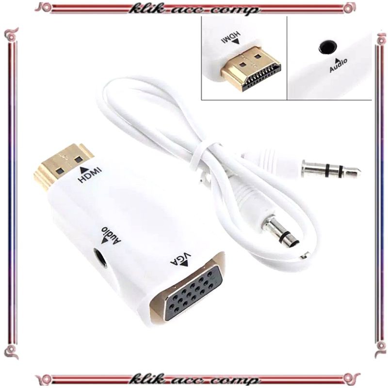 Converter HDMI to VGA with Port Audio - Full HD 1080p  hdmi to vga audio