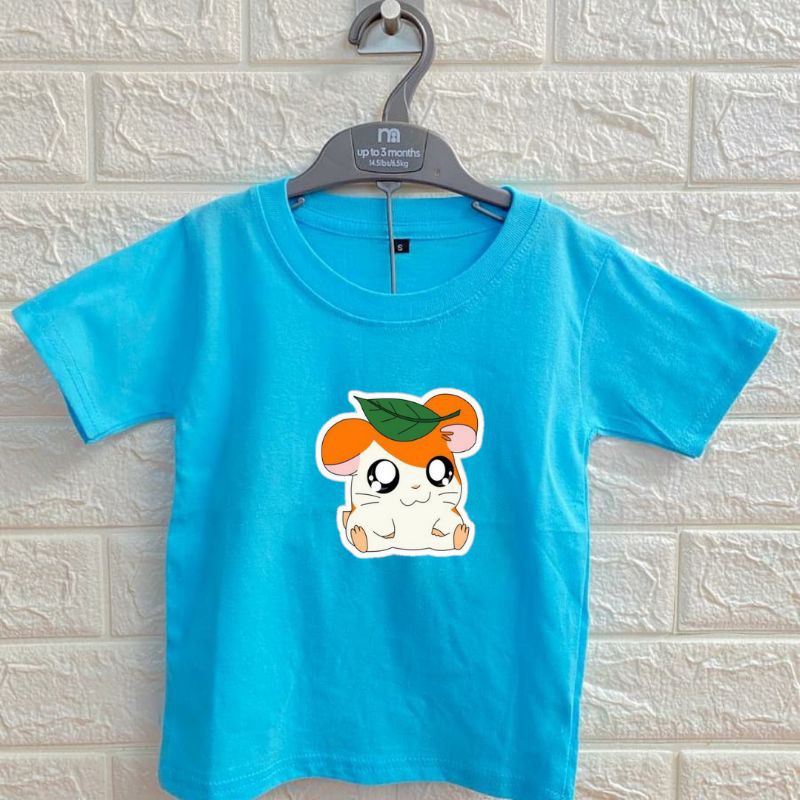 BAJUOK_JKT | KIDS HAMTARO HAMSTER KAOS KATUN COMBED ANAK - ANAK UNISEX DISRTO ATASAN ANAK - ANAK LAK