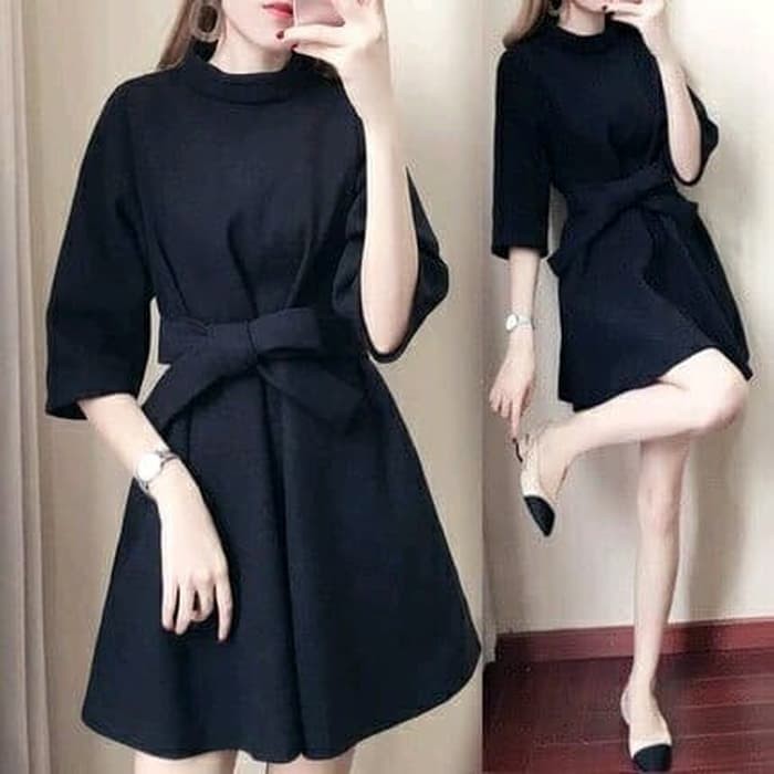 MINI DRESS CASUAL HITAM/ MERAH MAROON WINTER HERNA