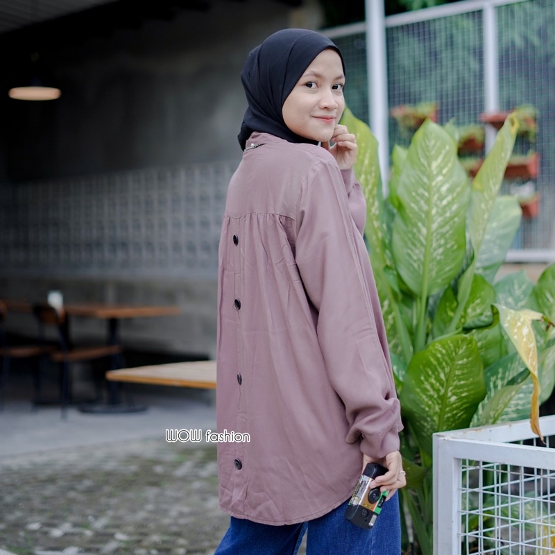 WOW-Rika Top Kemeja Rayon Twill Premium - Atasan Wanita