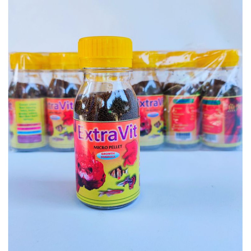 Pakan ikan Makanan Ikan Pellet Ikan Mikro Pellet EXTRA VIT 50gr floating type