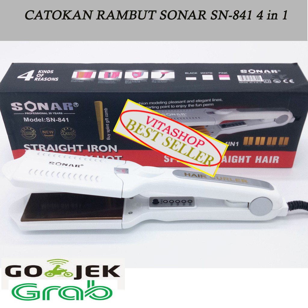 catok rambut sonar sn-841 catokan multifungsi 4in1