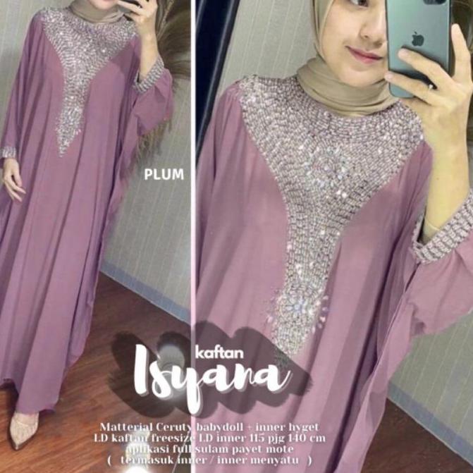 New  ISYANA KAFTAN MIEUX gamis kaftan isyana payet jumbo original by mieux [KODE BARU 761]