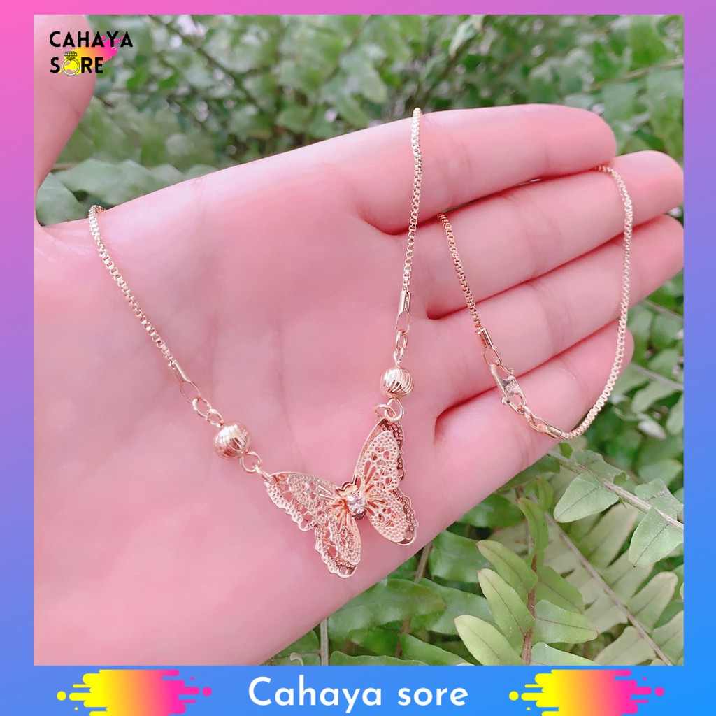 Kalung Xuping Gold Kalung Dewasa Model Italy Liontin Kupu Kupu KD16