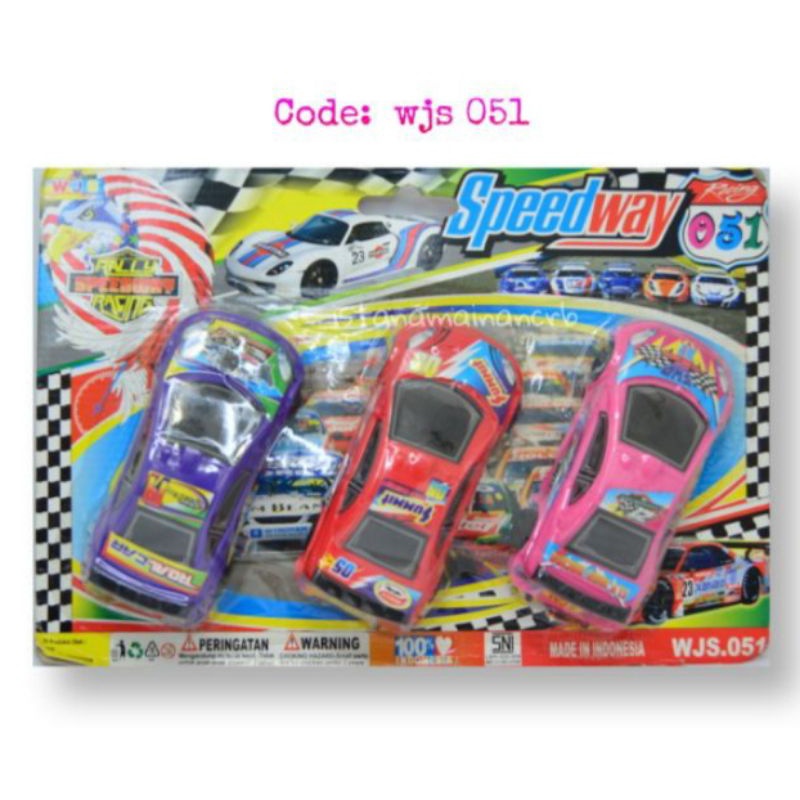 WJS 051 - Mainan Mobil Speedway Sedan B 3 PCS F/C set WJS051