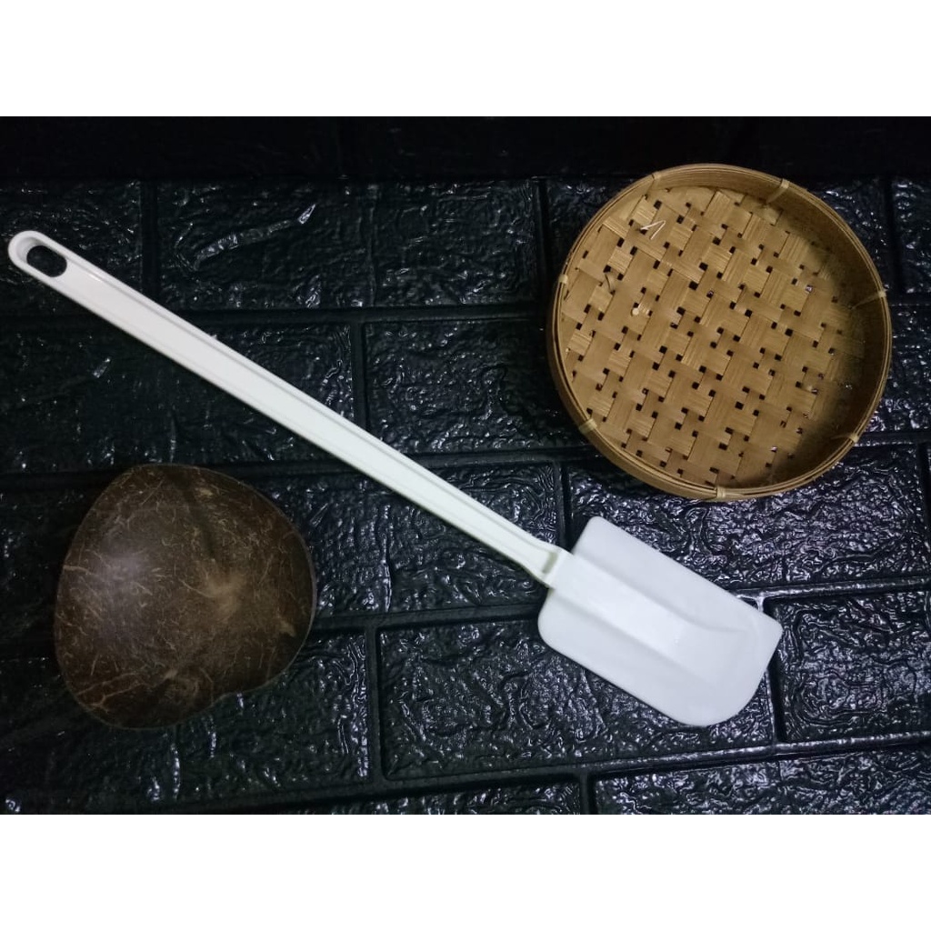 Spatula Silikon Plastik  Panjang Jumbo Warna Putih Solet Scraper Plastic Spatula. 2494