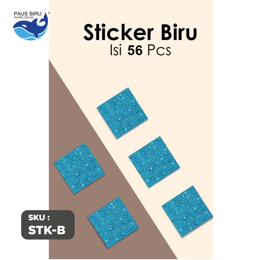 Paus Biru - Wallpaper 3D Foam Motif Batik Wallsticker 70X70CM-STICKER-BIRU 84PCS