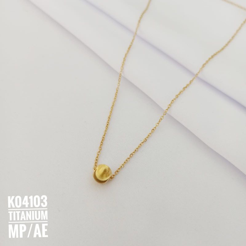 Kalung Titanium Bola Simple Gold K04103