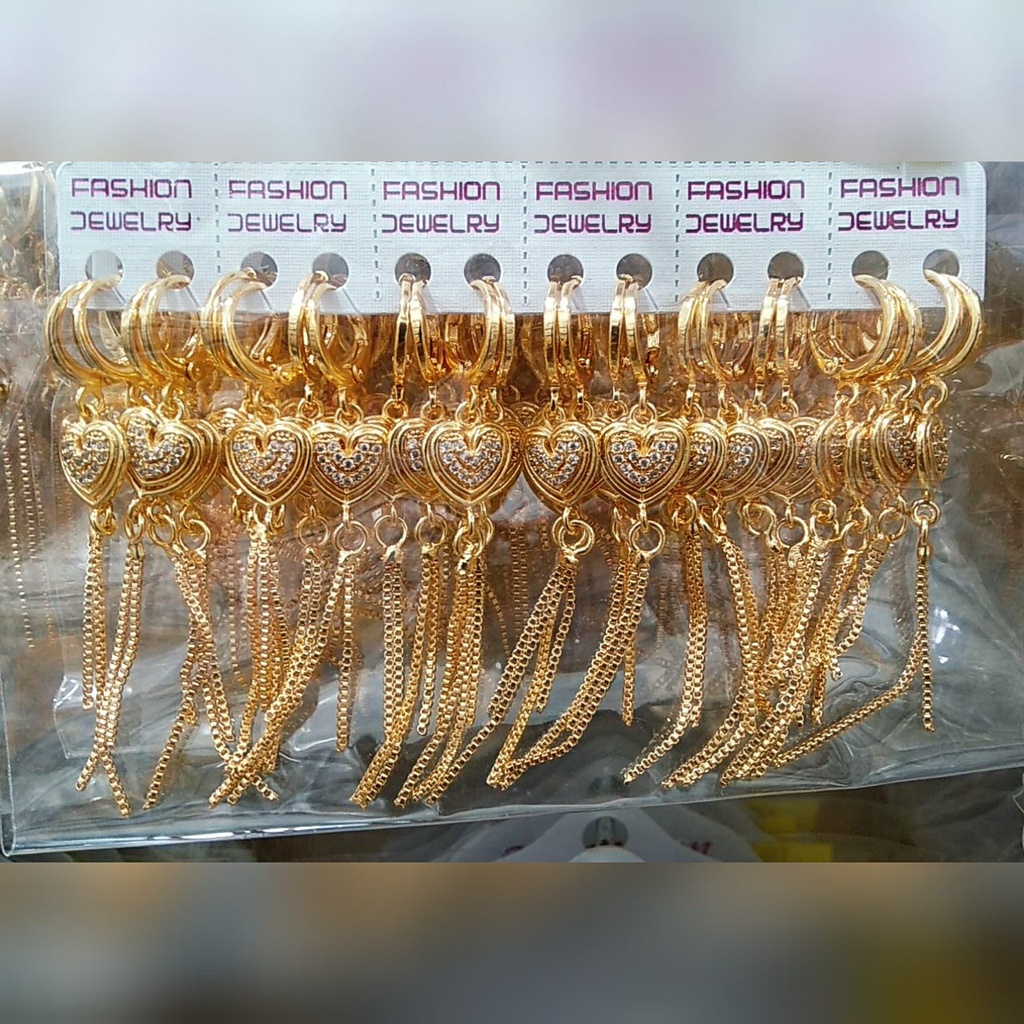 AV17 Grosir Anting Klip Permata Juray Panjang