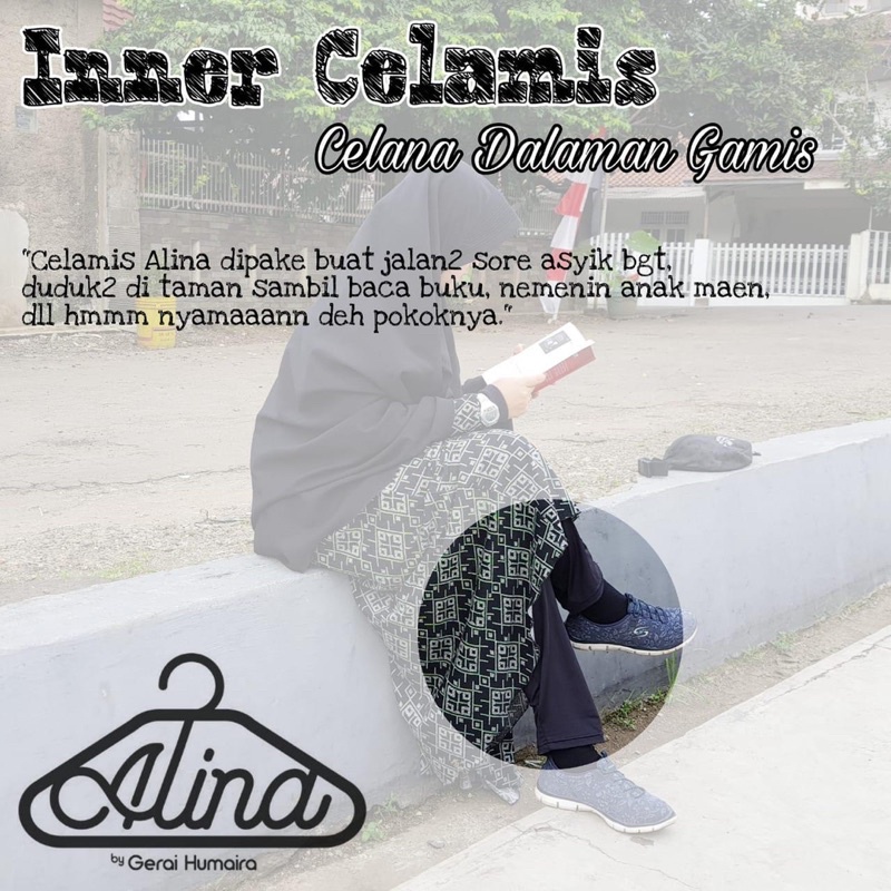 Celamis Alina Extra Jumbo Wanita Muslimah - Daleman Gamis Perempuan - Inner Pants Dalaman Panjang Jubah Cewek Nyaman Murah Adem