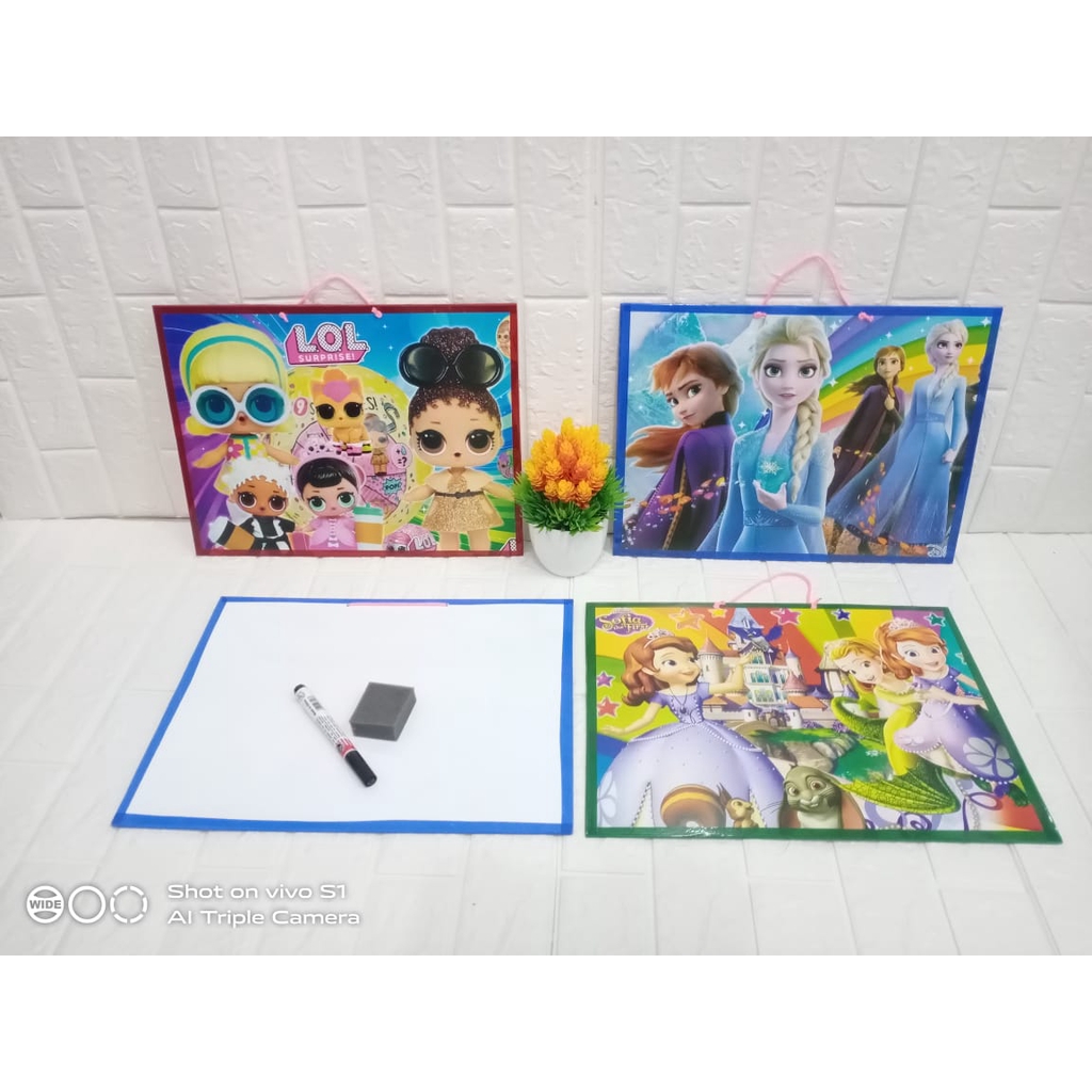 

(Terlaris) Papan Tulis Gantung Karakter / White Board Anak Ukuran 30x40 cm