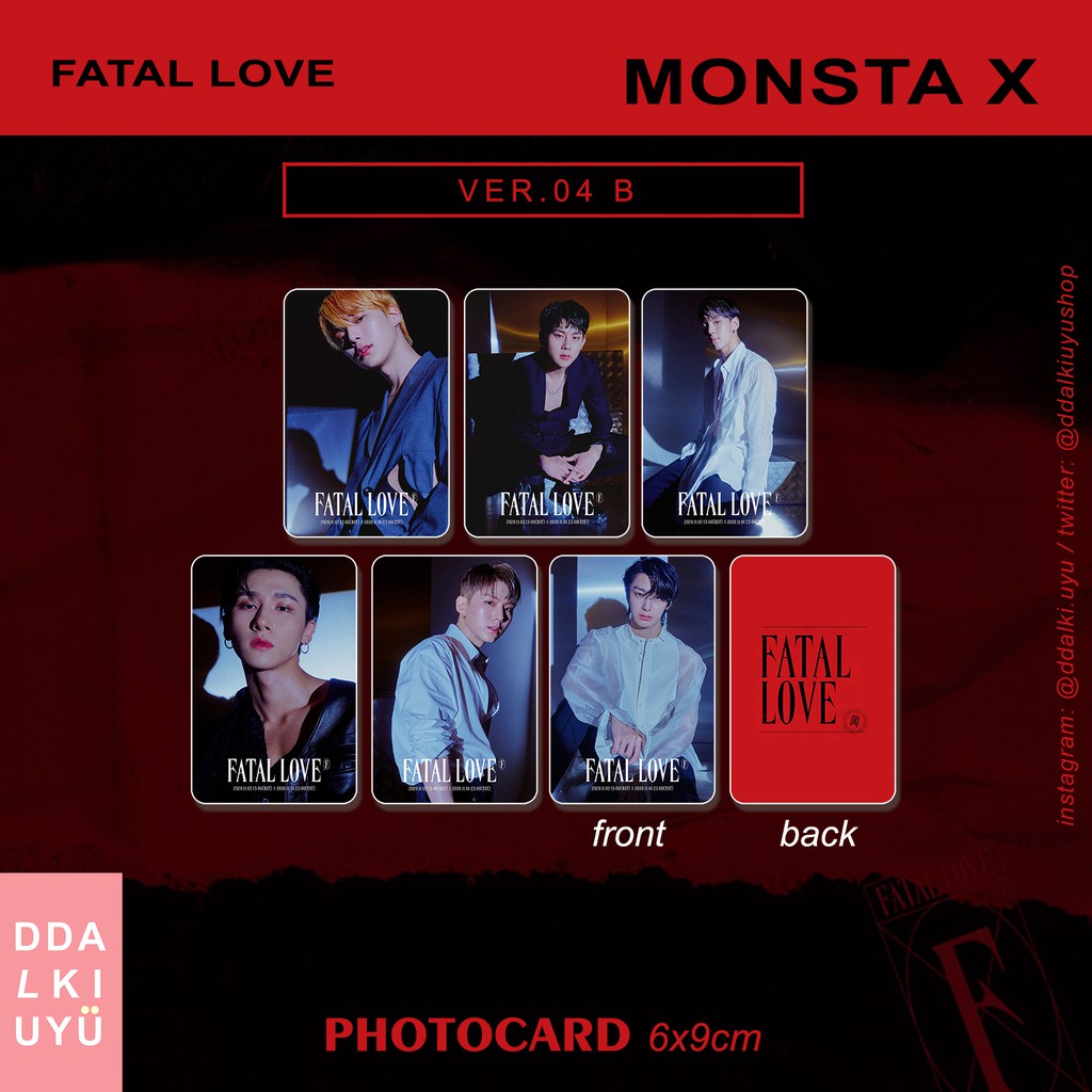 MONSTA X [FATAL LOVE] ver. 04 B - pc kpop unoff photocard 2 sisi mx monsta x shownu minhyuk kihyun h