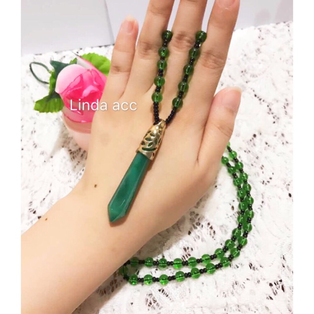 kalung giok asli warna hijo dan kuning