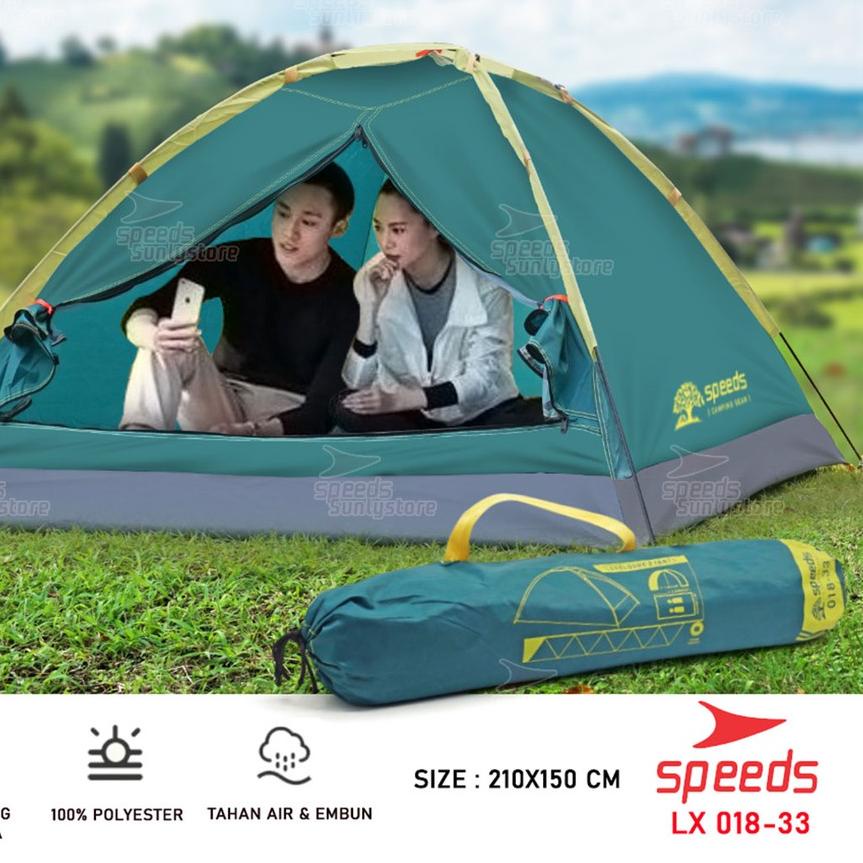 SPEEDS Tenda Camping Tenda Gunung 2-3 Orang Tenda Manual Tenda Lipat Portable 018-33 <