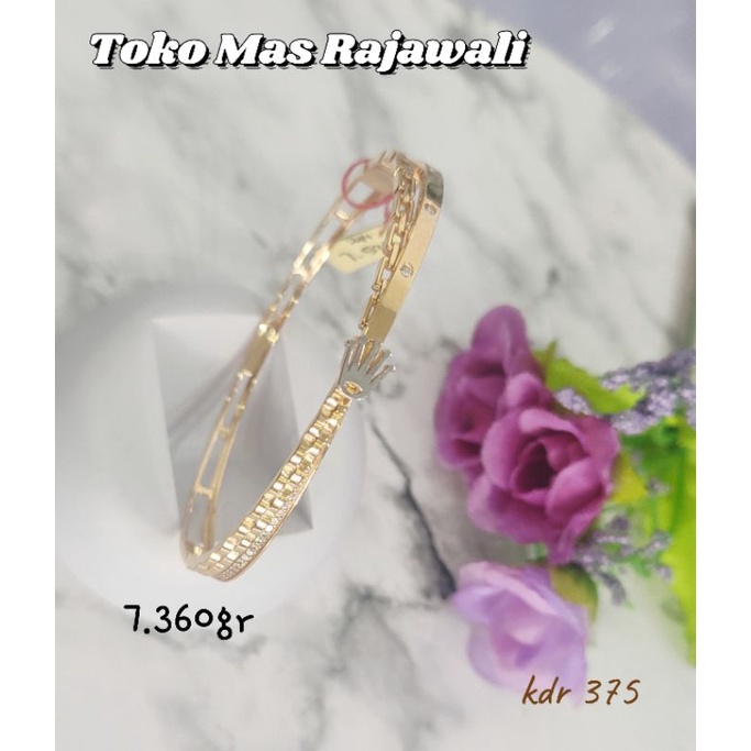 Gelang model mahkota r o lexx kadar 375 | UBS | Stok terbatas | Emas asli | Emas Jakarta | Kalimanta