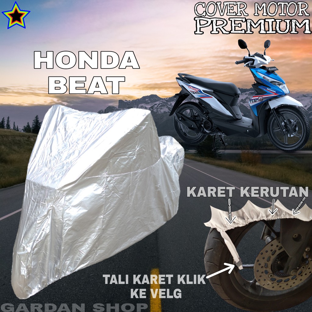 Sarung Motor HONDA BEAT SILVER POLOS Body Cover Penutup Motor Beat PREMIUM