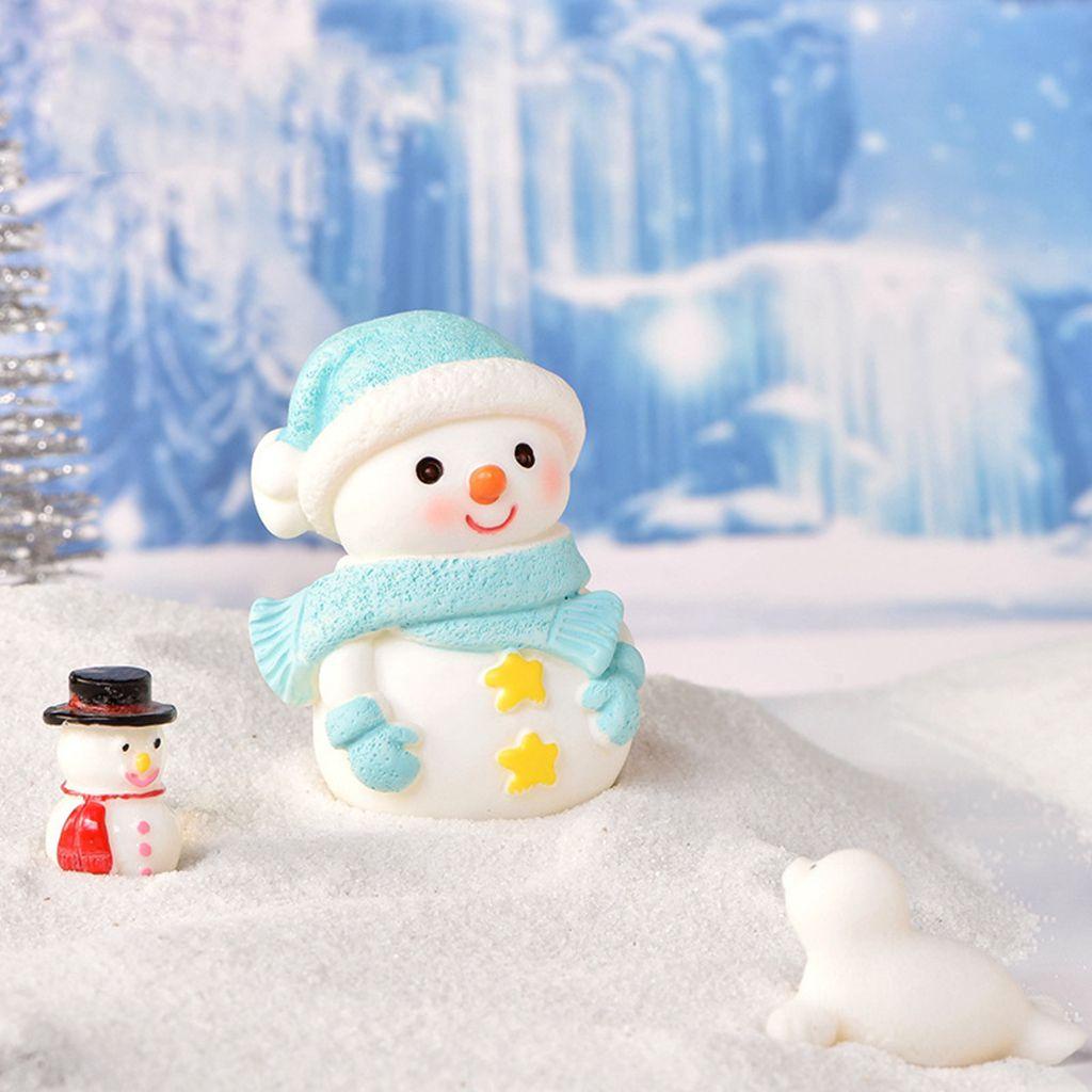 【 ELEGANT 】 Ornamen Natal Mini Merry Christmas Bola Dunia Salju Perlengkapan Untuk Anak-Anak Indah Mikro Lanskap Dekorasi Snowman Figurine