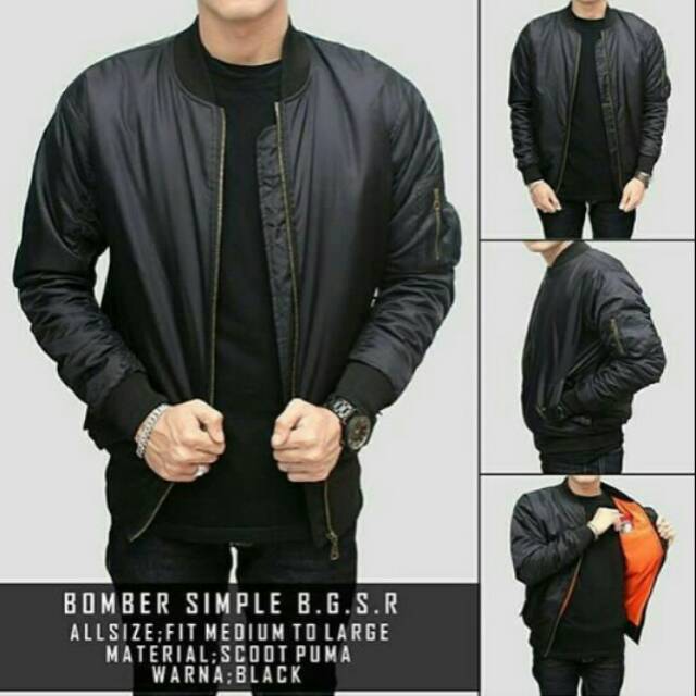 JAKET BOMBER PRIA HITAM WATERPROOF/JAKET BOMBER PILOT/JAKET BOMBER POLOS