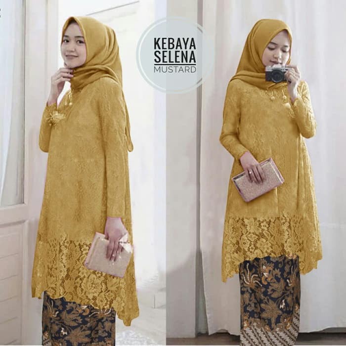 New Kebaya Selena Mustard [Hijab 0111] RKZ Baju Gamis Wanita Terbaru