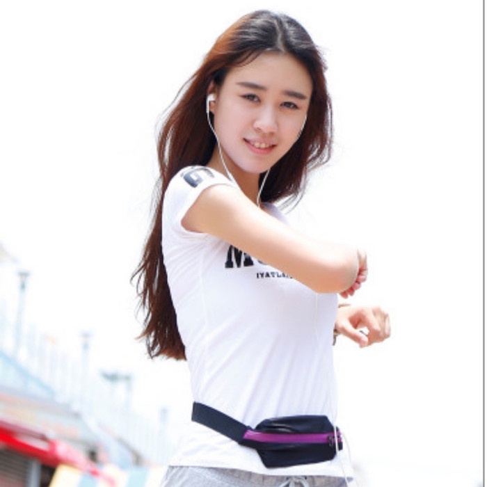 LJ-Double Pocket Running Belt, Tas Jogging Ikat Pinggang