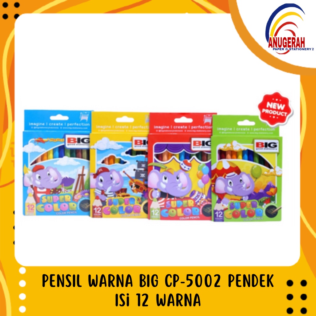 

PENSIL WARNA BIG CP-5002 Pendek Isi 12 Warna (PCS)