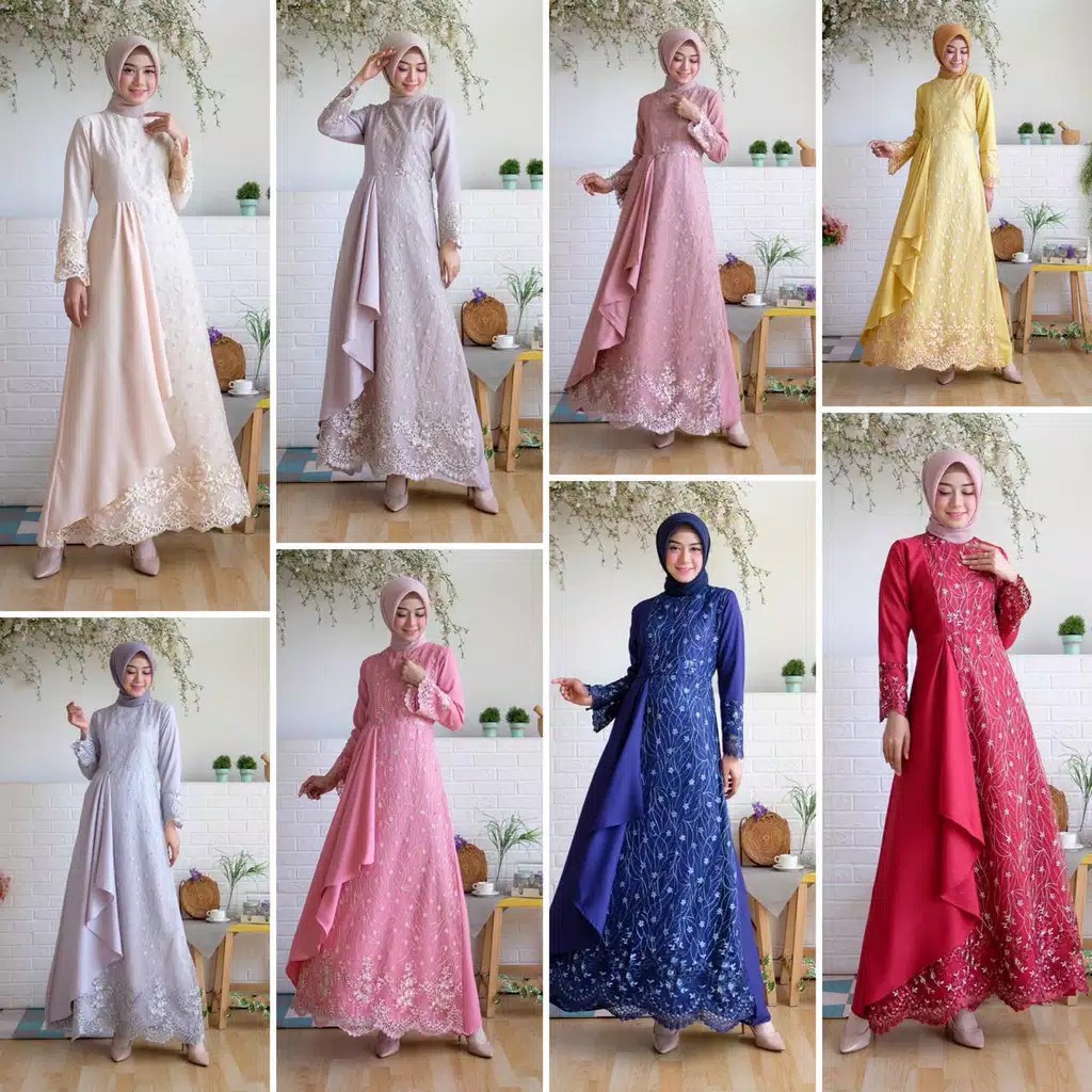 GAMIS ZOLANA / BRUKAT TILLE / GAMIS KONDANGAN / GAMIS CANTIK MUSLIM WANITA MODERN