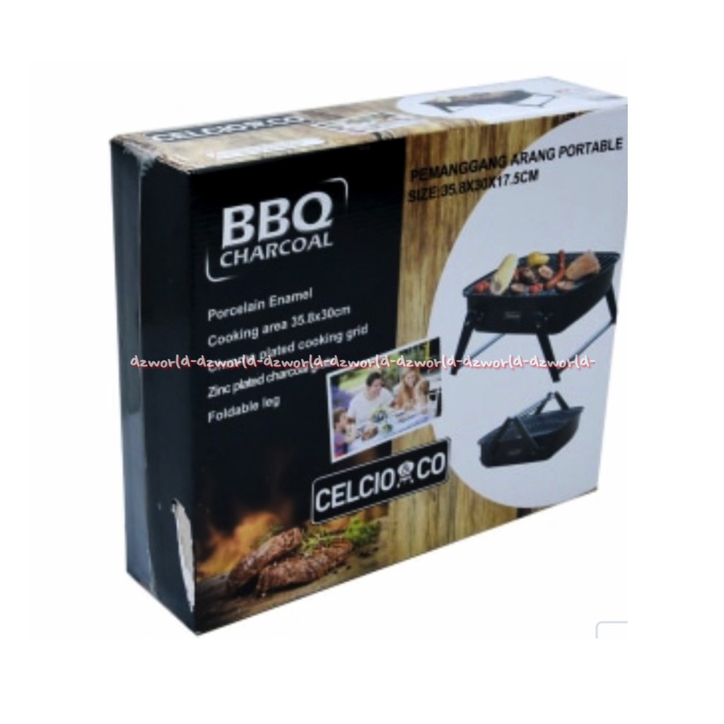 Celcio &amp; Co BBQ Charcoal Pemanggang Arang Portable Alat Barbeque Untuk Bakar Masakan Cocok Untuk Travelling Di Taman Celcio Co Cecio Bisa Ditenteng