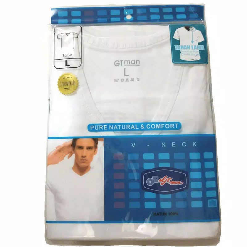 GTMAN kaos OBLONG TVSM tshirt man V-NECK Original