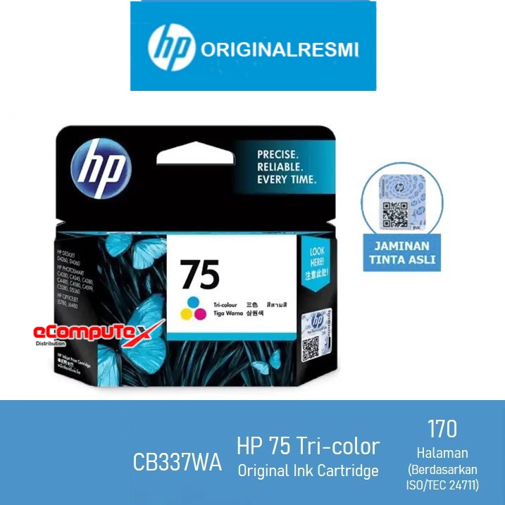 CARTRIDGE HP 75 COLOR / TINTA CATRIDGE HP75 COLOUR ORIGINAL - RESMI