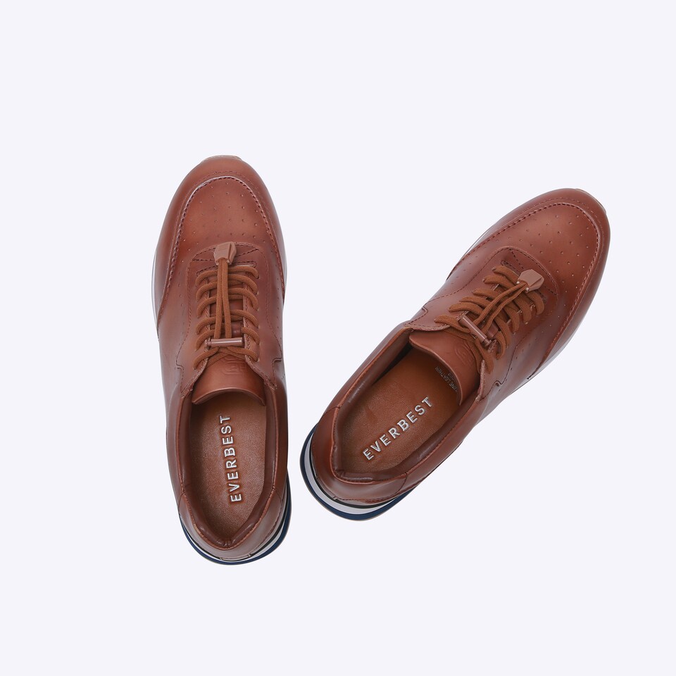 SEPATU SNEAKER EVERBEST PRIA ORIGINAL CASUAL KETS KULIT COKLAT EM25