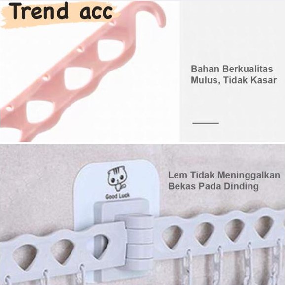 Trend-Gantungan Jemuran Tempel Wall Hanger Jepitan Baju Jemur Pakaian