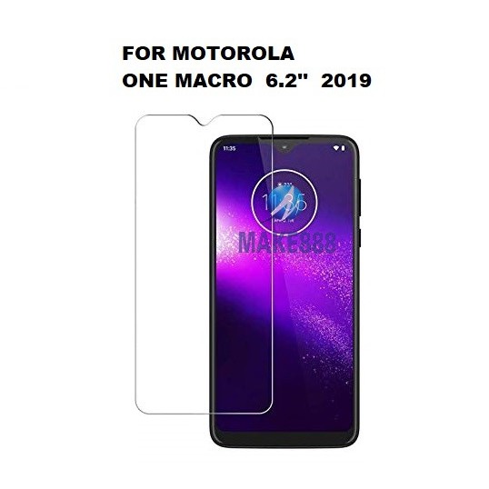 Tempered Glass MOTOROLA ONE MACRO 2019 / ONE ZOOM 2019 Screen Guard Anti gores Kaca Bening + Free Ka
