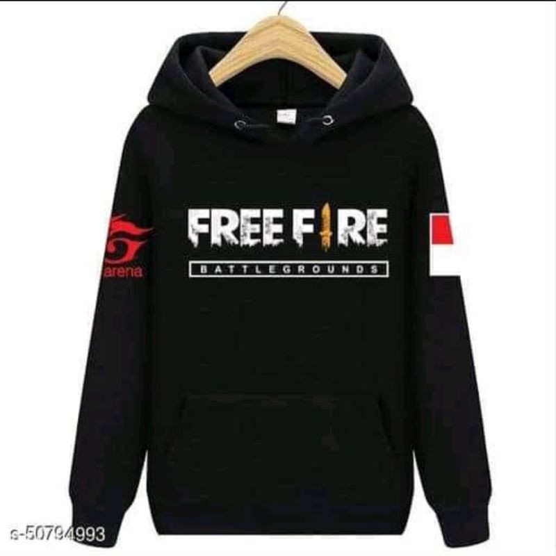 hoodie game free fire untuk anak remaja setara ukuran S/M dewasa bahan fleece