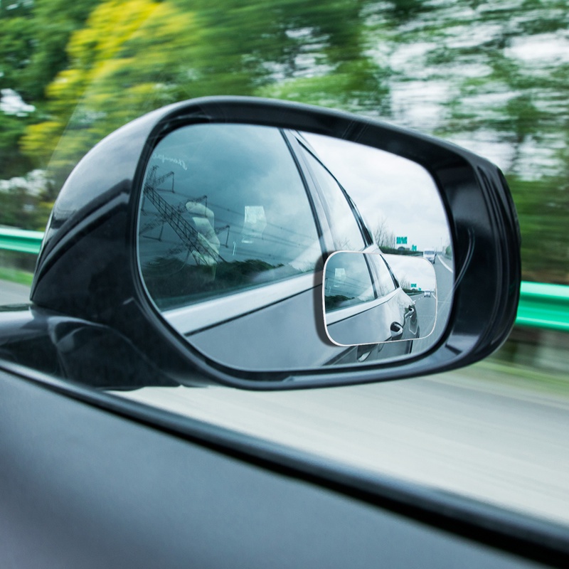 2pcs Kaca Cembung Blind Spot Hd Tanpa Bingkai Sudut Lebar Dapat Disesuaikan Untuk Mobil