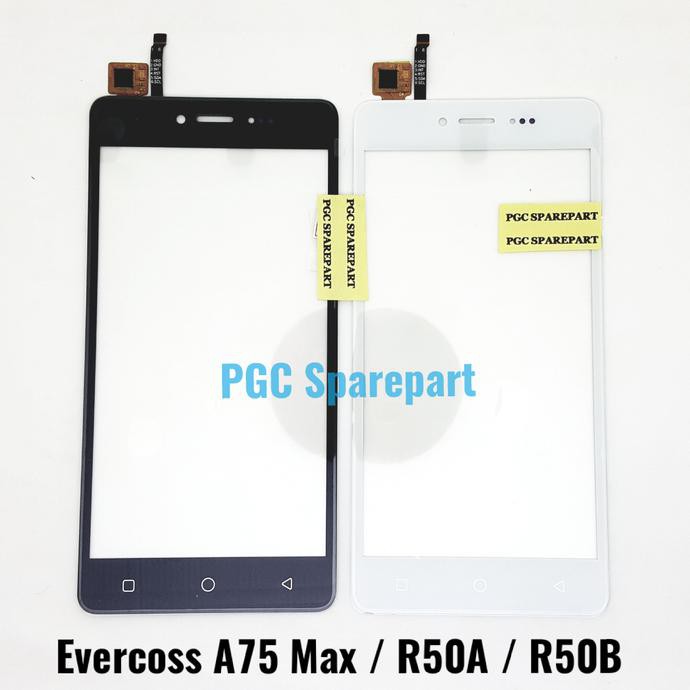 TOUCHSCREEN ORIGINAL TOUCHSCREEN EVERCOSS A75 MAX R50A R50B U50 - LAYAR SENTUH TS - HITAM