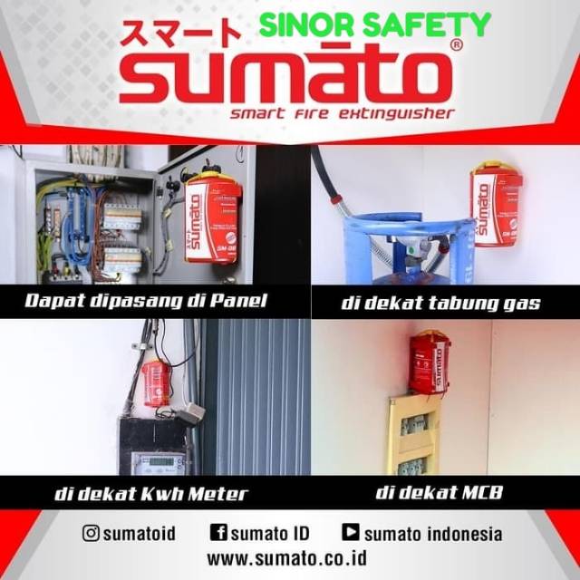 ORIGINAL SUMATO 1 Liter SM-10 Alat Pemadam Api Otomatis Tabung APAR