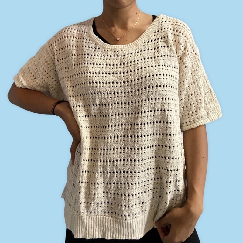 Kaos jaring-jaring oversize